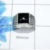 Black Onyx Cab - F - SMR997 - Exclusive Natural Black Onyx Gemstone 925 Sterling Silver Casting Mens Ring